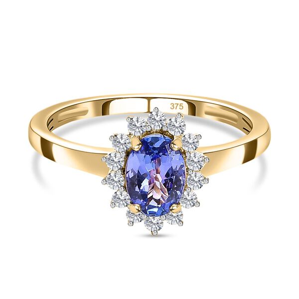 AA Tansanit und Moissanit Ring - 0,95 ct.