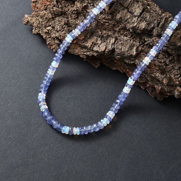 D'Joy Tansanit und natürliche, äthiopische Welo Opal 45cm Halskette - 55 ct. image number 1