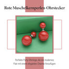 Mode rote Muschelperlen-Ohrstecker image number 6