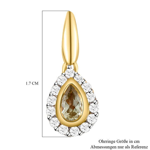 AAA Turkizit und wei&szlig;e Zirkon-Ohrringe - 0,95 ct. image number 5