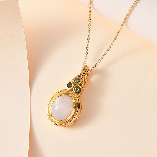 AAA Nat&uuml;rlicher, &auml;thiopischer Welo Opal, Premium-Smaragd Schmuckset 925 Silber Gelbgold Vermeil ca. 2.55 ct image number 3