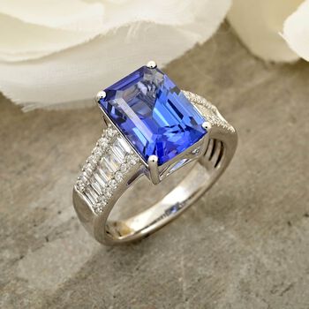 RHAPSODY AAAA Tansanit und VS Diamant Ring in 950 Platin - 5,30 ct.