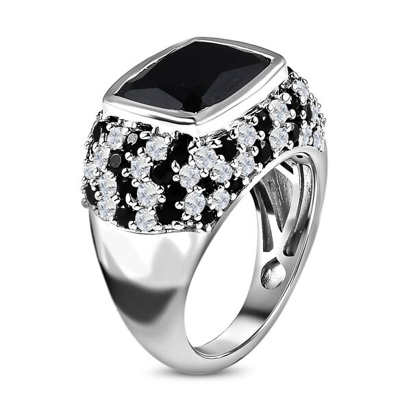 Schwarzer Spinell und Zirkon-Ring - 10,89 ct. image number 5