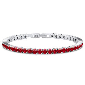 AAA Roter Zirkonia Armband ca. 19 cm Messing rhodiniert