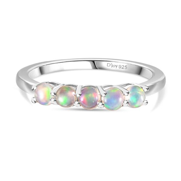 D'Joy AA Nat&uuml;rlicher, &auml;thiopischer Welo Opal Ring 925 Silber platiniert (Gr&ouml;&szlig;e 18.00) ca. 0.38 ct