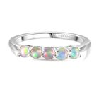 D'Joy AA Natürlicher, äthiopischer Welo Opal Ring 925 Silber platiniert (Größe 19.00) ca. 0.38 ct