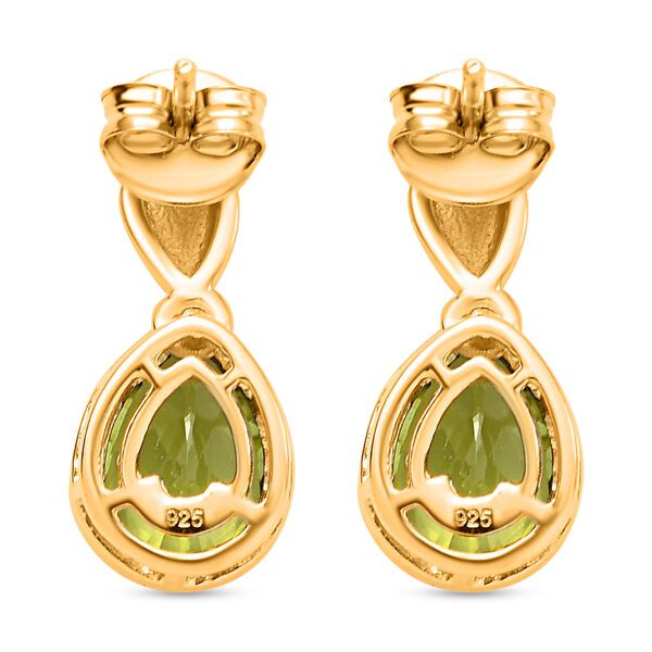 Nat&uuml;rliche Peridot-Solit&auml;r-Ohrh&auml;nger in Silber image number 5