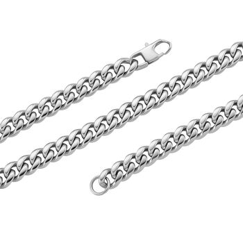 DESIGNER INSPIRIERT Panzer 316L Edelstahl Halskette ca. 45 cm ca. 55,70g, Silberfarben