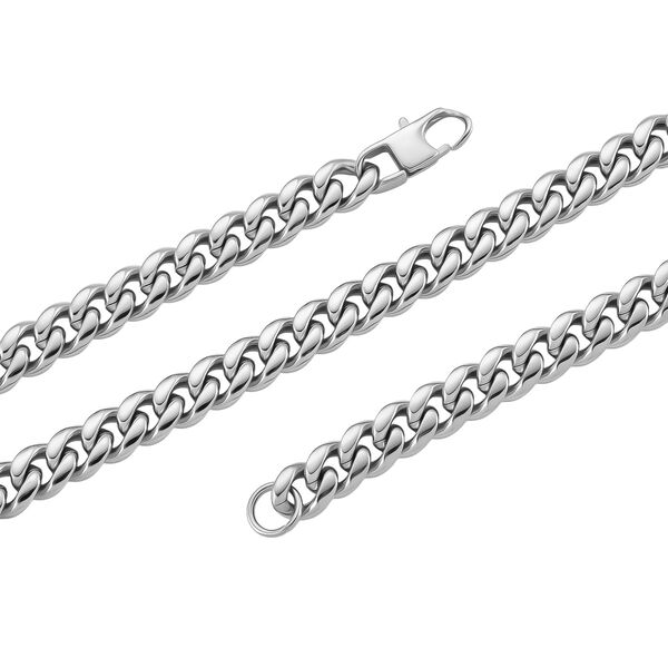 DESIGNER INSPIRIERT Panzer 316L Edelstahl Halskette ca. 45 cm ca. 55,70g, Silberfarben image number 4