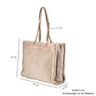 Geräumige & leichte Kunstfell-Schultertasche mit Schulterriemen, 44x36x16cm, Beige image number 6