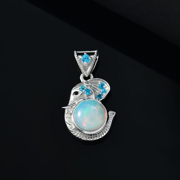 AA Nat&uuml;rlicher, &auml;thiopischer Welo Opal und Neon Apatit Anh&auml;nger - 1,38 ct. image number 2
