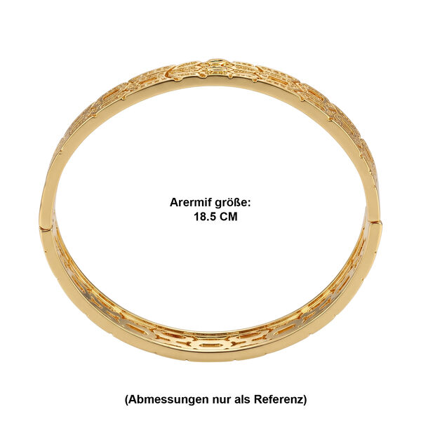 Wei&szlig;er Zirkonia, Gr&uuml;ner Kristall Armreif ca. 18.5 cm Nickelfreies Messing image number 6