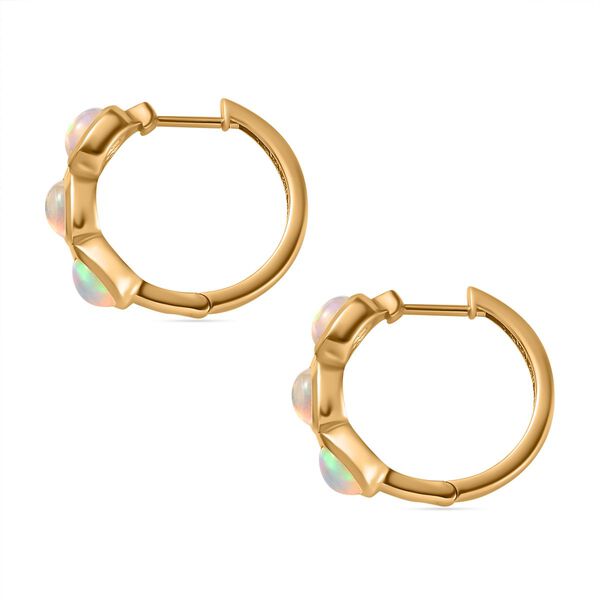 AA Natürlicher, äthiopischer Welo Opal Ohrringe 925 Silber Gelbgold Vermeil ca. 1.96 ct image number 6