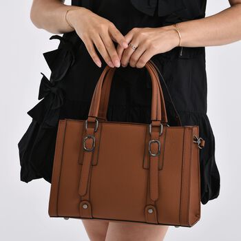 Crossbody Tasche aus 100% echtem Leder, 32x13x21 cm, Braun