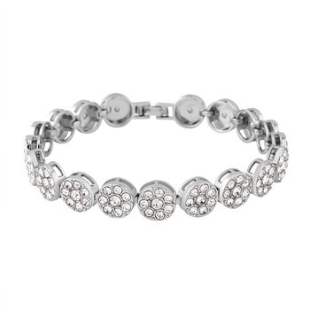 Wei&szlig;es Kristall-Armband ca. 19 cm