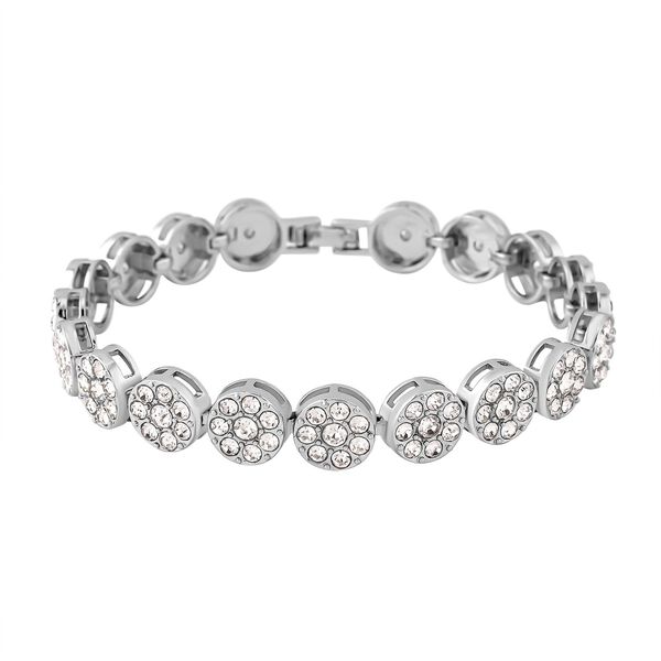 Wei&szlig;es Kristall-Armband ca. 19 cm