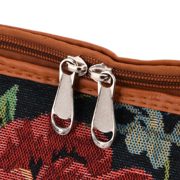 Reisetasche, 45x23x27cm, Schwarz mit Blumenmuster image number 6