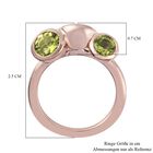 Peridot 3 Stein Ring 925 Silber Roségold image number 6