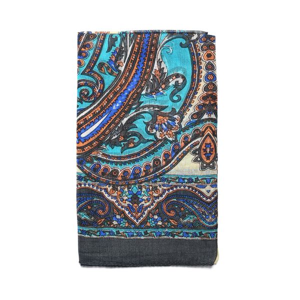 Bedruckter Seidenschal, 48x160cm, Graugr&uuml;n image number 5