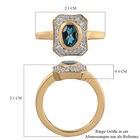 London Blau Topas und Zirkon Ring 925 Silber vergoldet  ca. 1,13 ct image number 6