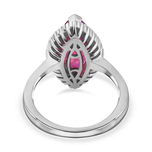 Rubin Afrikanisch und Diamant Halo Ring 925 Silber Platin-Überzug image number 6