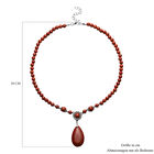 Rote Jaspis-Halskette, ca. 45 cm, silberfarben ca. 167,50 ct image number 5
