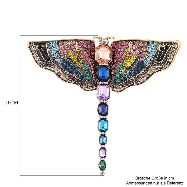 Mehrfarbiger Kristall Brosche  Gelb image number 6
