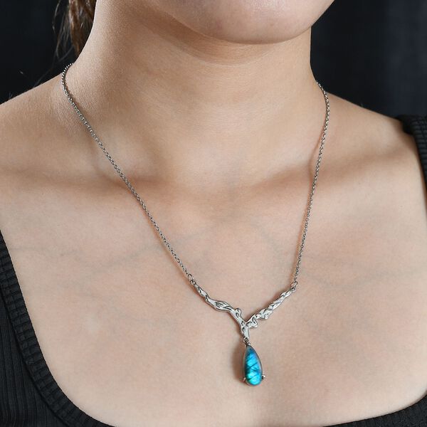 Labradorit Halskette, 45 cm - 6,16 ct. image number 4