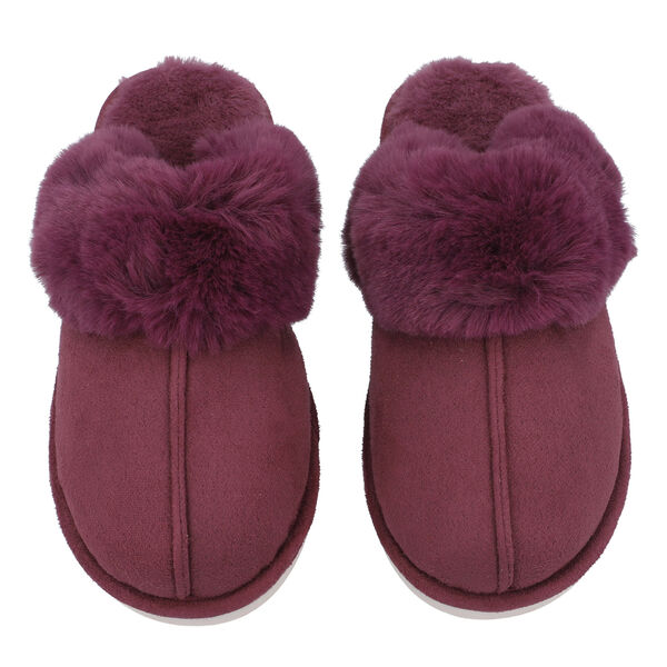 Wildleder Kunstfell Hausschuhe, Gr&ouml;&szlig;e 36-37, Weinrot image number 0