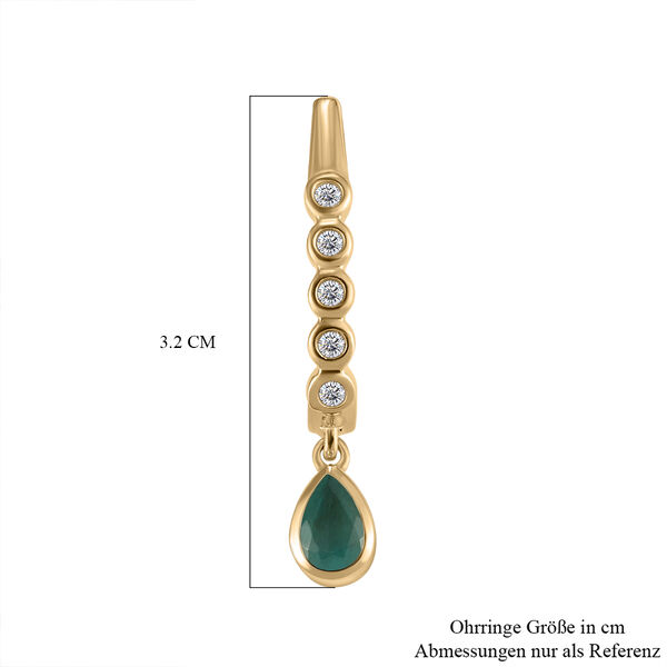 Grandidierit und wei&szlig;e Zirkon-Ohrringe, 925 Silber vergoldet ca. 1.06 ct image number 5