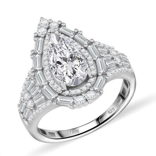 Moissanit Ring 925 Silber rhodiniert (Größe 18.00) ca. 4,08 ct image number 0