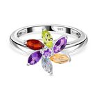 Mehrfarbiger Edelsteine Ring, 925 Silber (Größe 20.00), ca. 0.99 ct