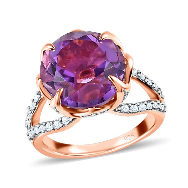 Rose De France Amethyst und Zirkon Ring- 8,04 ct. image number 4