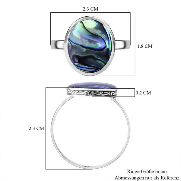 Royal Bali - Abalone Muschel Ring 925 Silber (Gr&ouml;&szlig;e 17.00) ca. image number 6