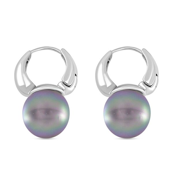 Graue Muschelkernperle Ohrringe image number 3