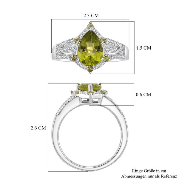 D'joy Natürlicher Peridot Ring 925 Silber rhodiniert (Größe 21.00) ca. 2.58 ct image number 6