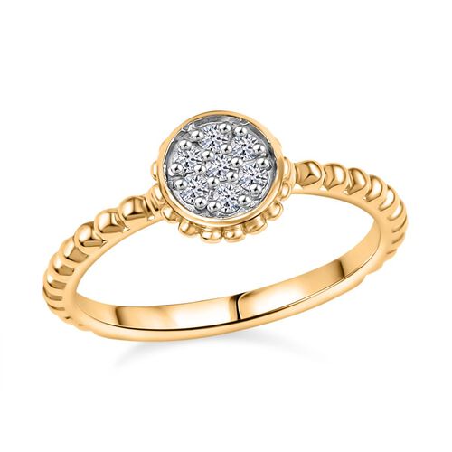Lab Grown Diamant SI Ring 925 Silber 750 Gelbgold Vermeil (Größe 17.00) ca. 0,15 ct image number 3