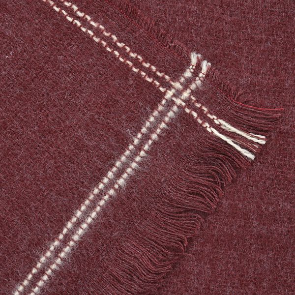 Gewebter Schal mit Fransen, Burgunderrot image number 3