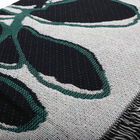 Handgewebte Jacquard-Decke mit Fransen, 100% Baumwolle, Palmenmuster, Grün und Elfenbein image number 5