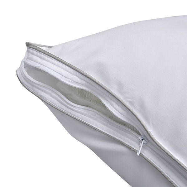 Serenity Night - 2er Set Hypoallergen Satin-Kissenbezug mit Kunstdauen und silber Paspelierung image number 5