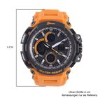 GENOA - Multifunktionsuhr mit LED und Japanischem Uhrwerk, TPU-Armband,  LED-Anzeige und Wasserdicht, Orange und Schwarz image number 6