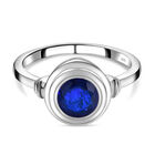 AA Tansanischer Blauer Spinell (Diffundierter)-Ring, 925 Silber platiniert (Größe 16.00) ca. 1.66 ct