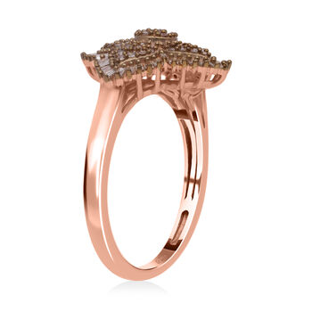 Nat&uuml;rlicher Champagner Diamant Cluster Ring - 1 ct.