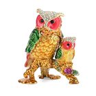 Zwei Eulen Design Schmuckdose Legierung 7 x 7 x 8 cm Mehrfarbig