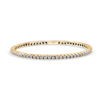 LUXURIANT DIAMANT - Lab Grown Diamant SI-GH SGL zertifiziert Armreif ca. 19 cm 925 Silber 750 Gelbgold Vermeil ca. 5,00 ct.