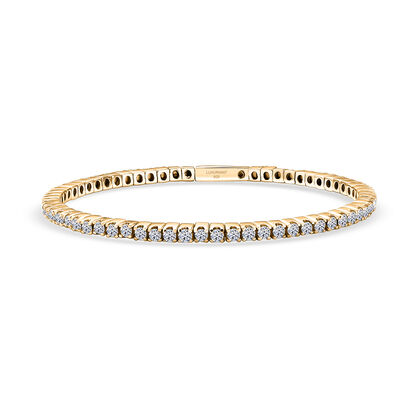 LUXURIANT DIAMANT - Lab Grown Diamant SI-GH SGL zertifiziert Armreif ca. 19 cm 925 Silber 750 Gelbgold Vermeil ca. 5,00 ct.
