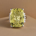 Ouro Verde-Quarz und Zirkon Ring 925 Silber platiniert  ca. 20,54 ct image number 1