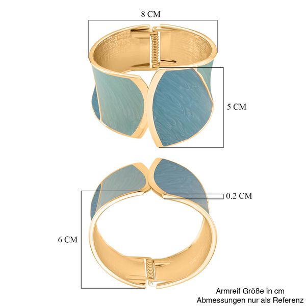 Emaille-Armreif im Colorblock-Design, 17cm, Blau image number 6