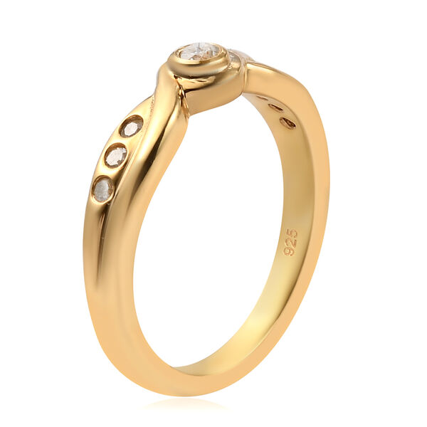 Diamant Ring 925 Silber Gelbgold Vermeil  ca. 0,15 ct image number 5