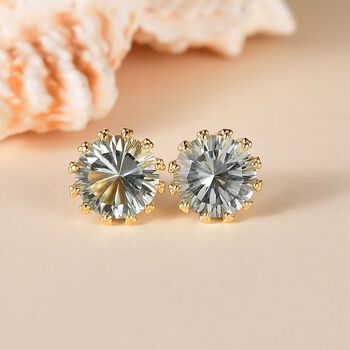 Prasiolith Ohrringe - 6,89 ct.